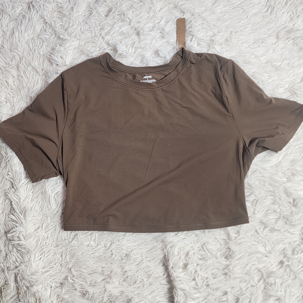 SKIMS FITS EVERYBODY SUPER CROPPED T-SHIRT/ OXIDE/ XL/ NWT